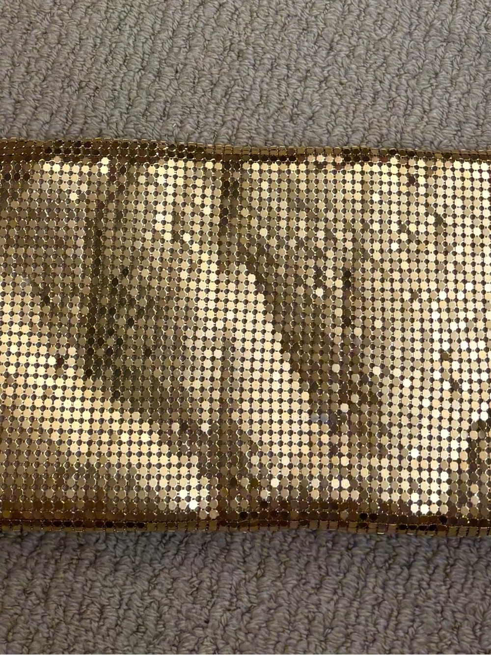 Valerie Stevens Gold Sequin Satin Interior Handbag